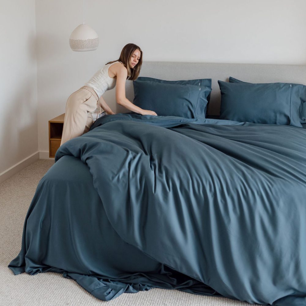 Bamboo Quilt Cover - Navy