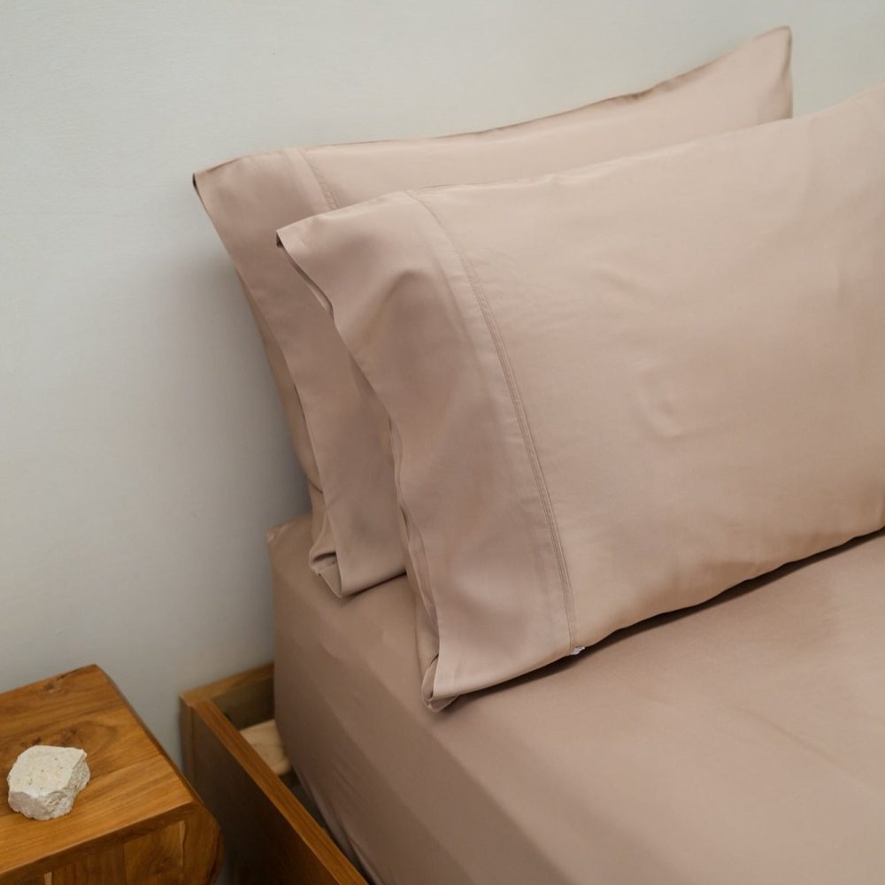 Bamboo Fitted Sheet & Pillowslips - Mocha