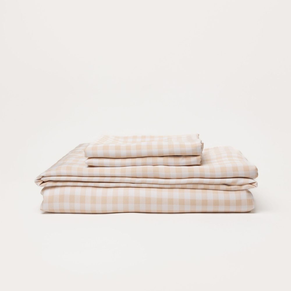 Bamboo Sheet Set - Oat Gingham