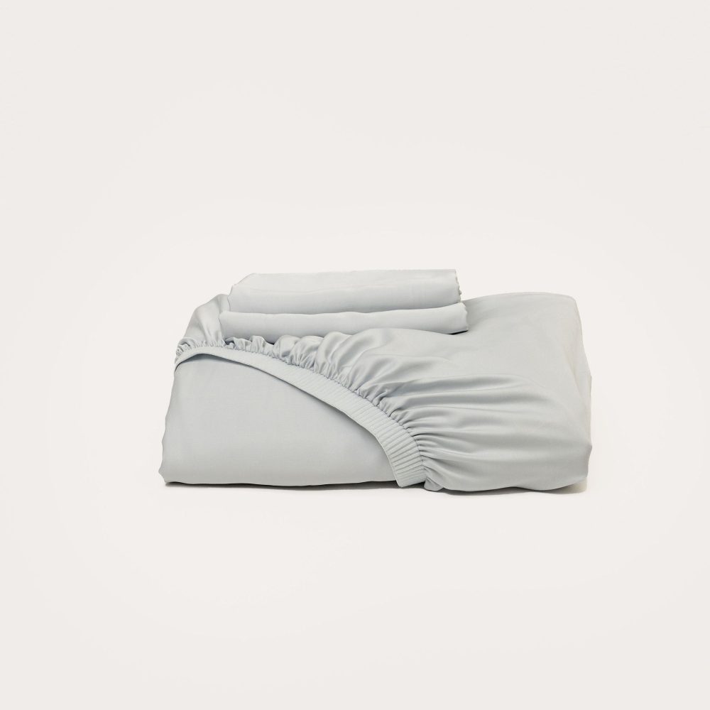 Bamboo Fitted Sheet & Pillowslips - Silver